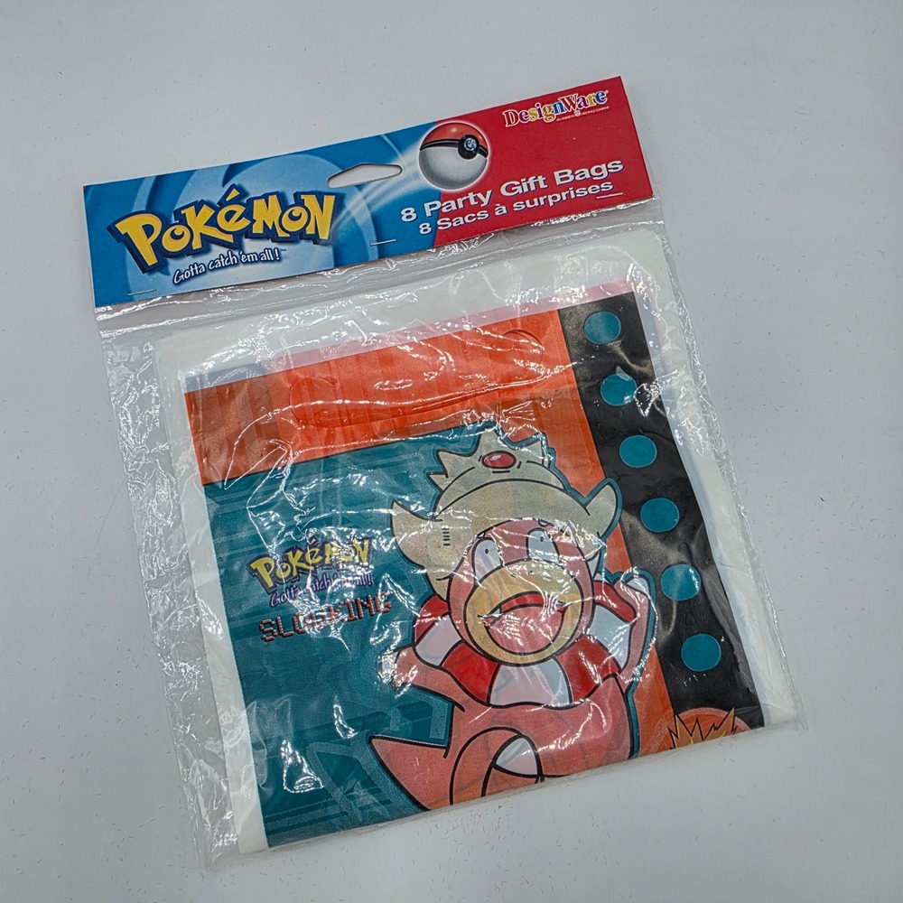 Pokemon Unisex Party Gift Bags Slowking Blastoise Vintage 2000 DesignWare 8ct OS